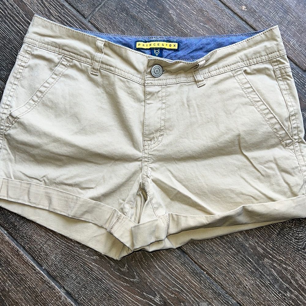 prince & fox — beige short shorts for women